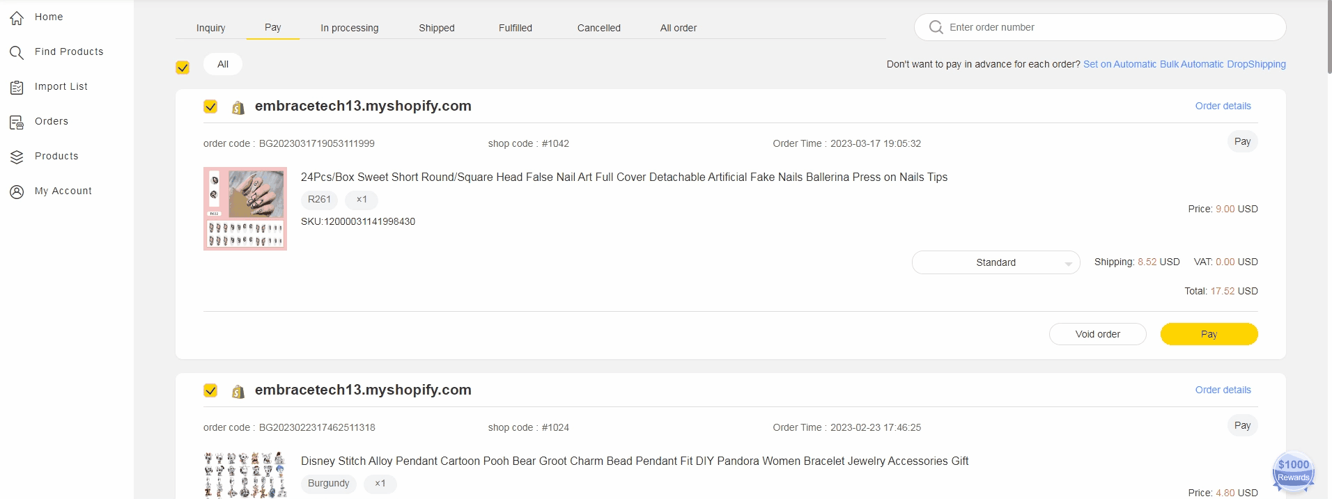 Payment and approval flow